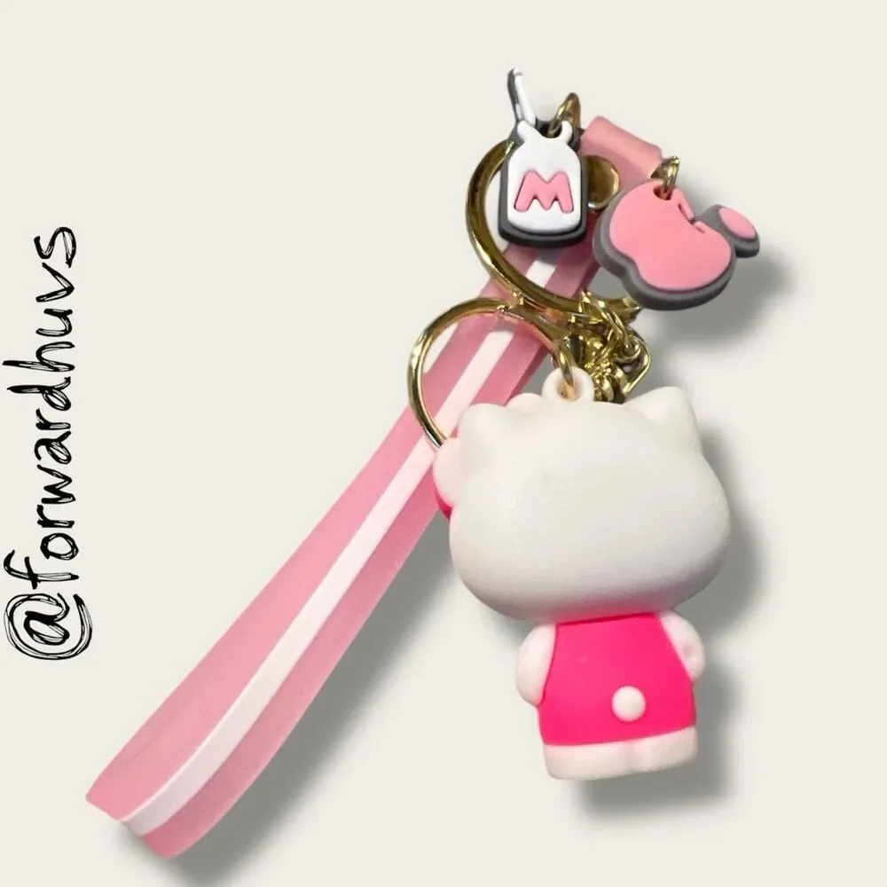 Hello Kitty Keychain – Pink Strap with Charms
